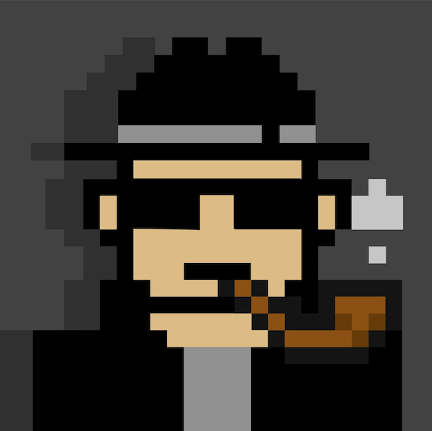 Vector cool spy agent pixel art