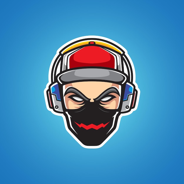 Cool streamers hoofd mascot-logo