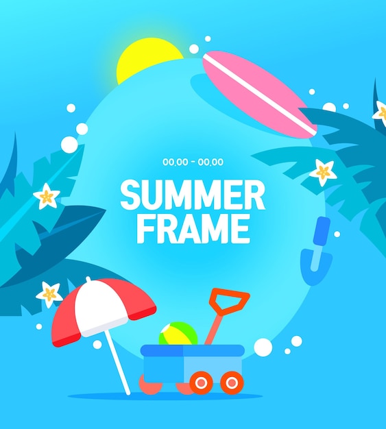 Vector cool summer frame