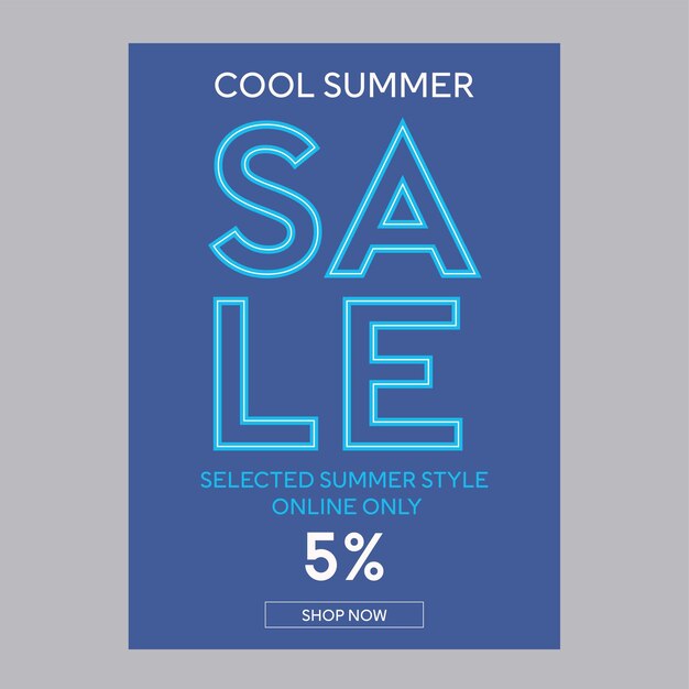 멋진 여름 세일 5% 할인 프로모션 포스터