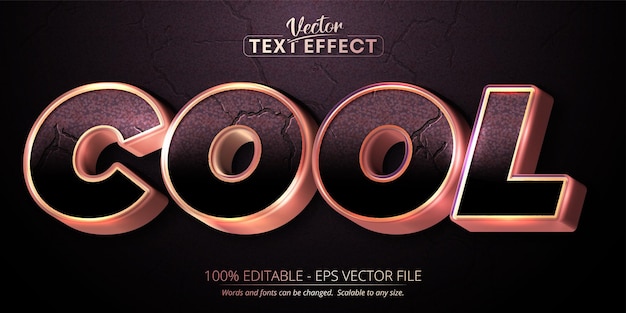 Cool text, shiny rose gold style editable text effect