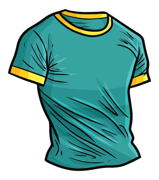 Vector cool tosca gele heren t-shirt cartoon illustratie