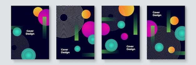 Cool trendy covers design. colorful modernism. minimal geometric shapes composition. futuristic patterns. bauhaus style design layered vector