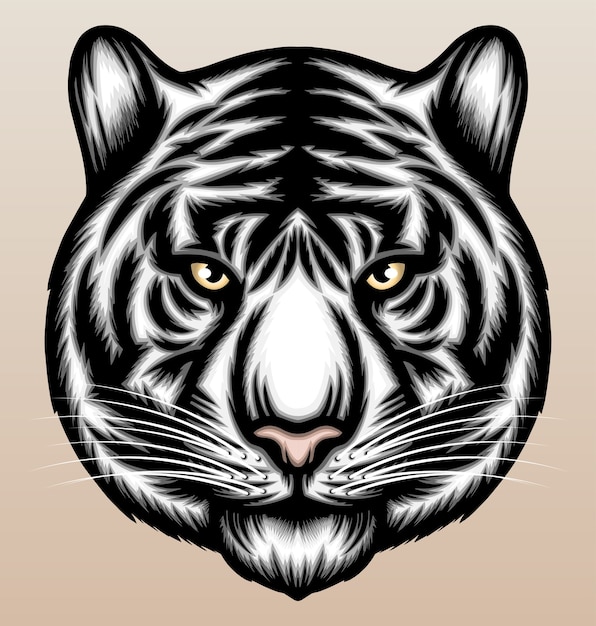 Cool white tiger illustration.