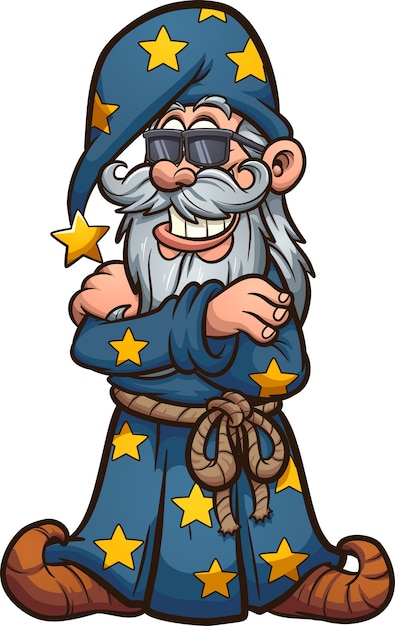 Cool wizard illustration