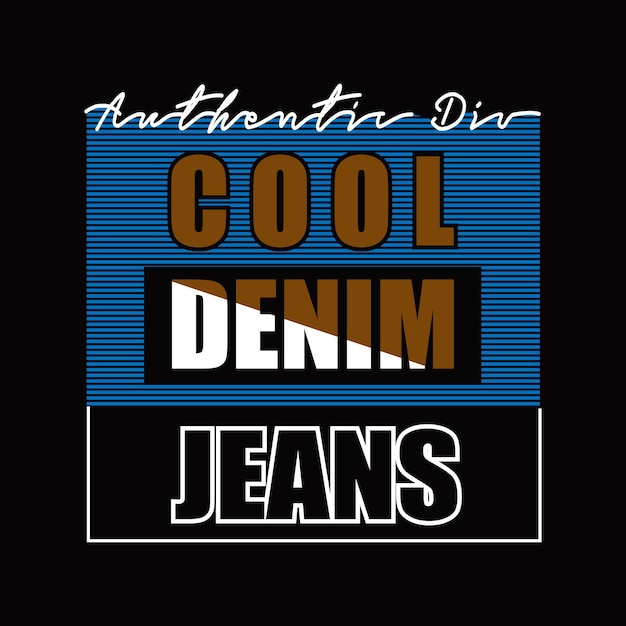 coole denim jeans ontwerp typografie vectorillustratie