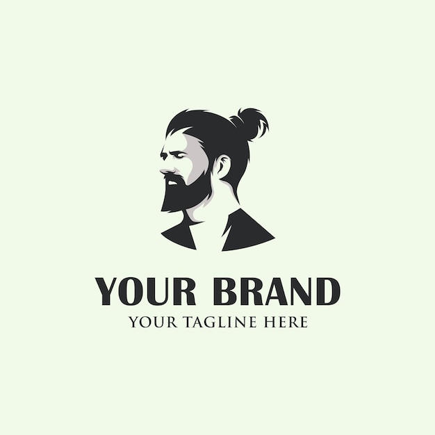 Coole man baard logo vector illustratie