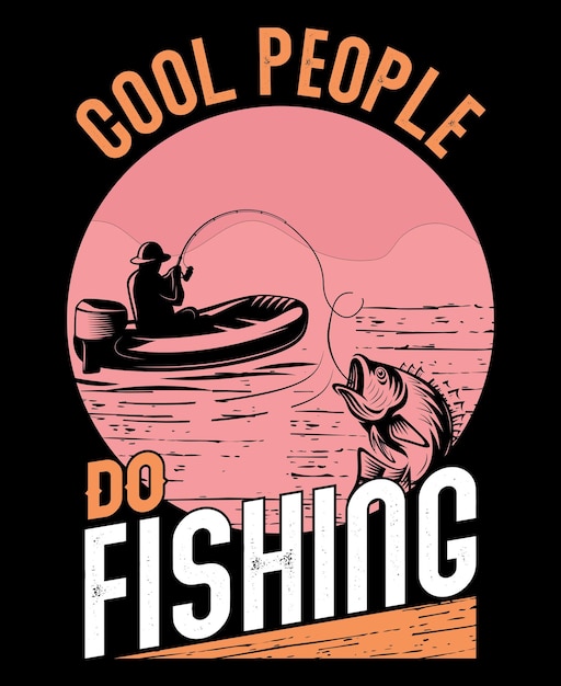 Coole mensen vissen. Vissen t-shirt ontwerp vectorillustratie