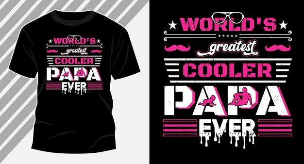 Cooler papa ooit tshirt ontwerp vector