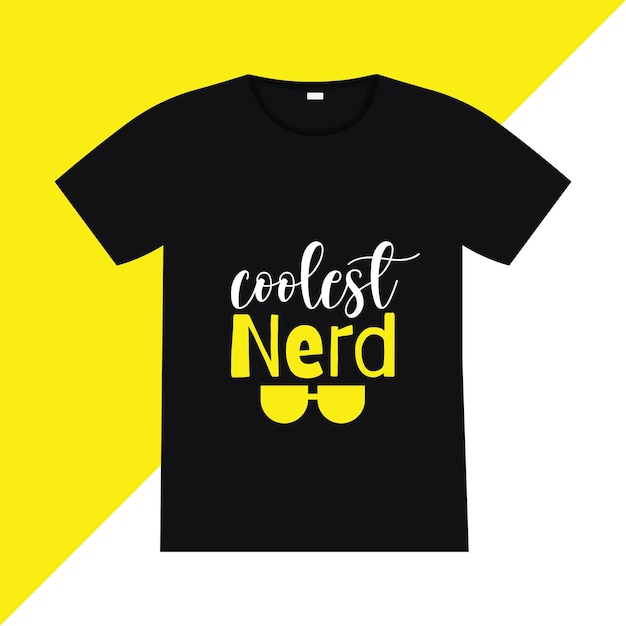 Il design della maglietta più cool del nerd torna a scuola lettering citazione vettore per poster magliette carte inviti adesivi banner pubblicità e altri usi