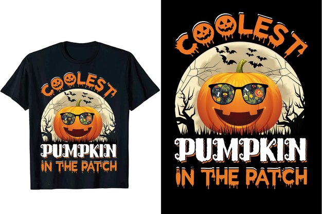 Coolest Pumpkin Halloween t-shirt deisgns vector graphic