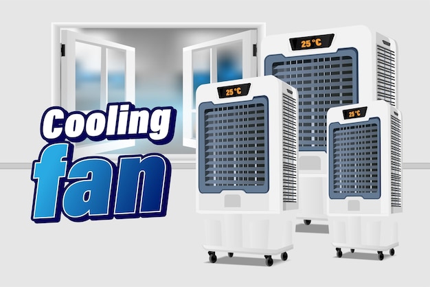 Cooling fan mockup in 3d illustration