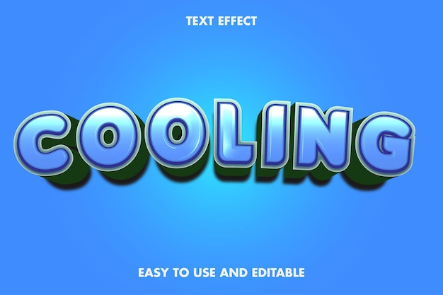 Cooling Text Effect. Editable Font.