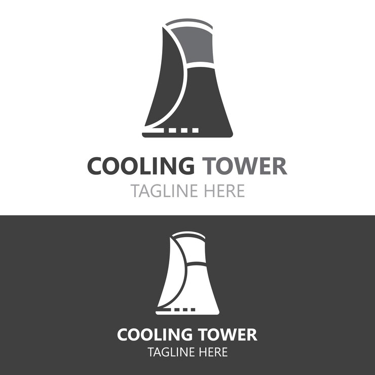 Vector cooling tower logo image design energy industry station vector