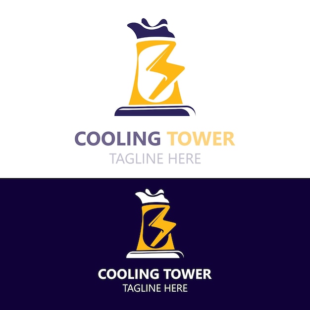 Cooling Tower plant vector icon Factory sign Industry symbol Simple isolated logo