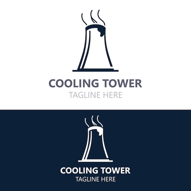 Cooling Tower plant vector icon Factory sign Industry symbol Simple isolated logo