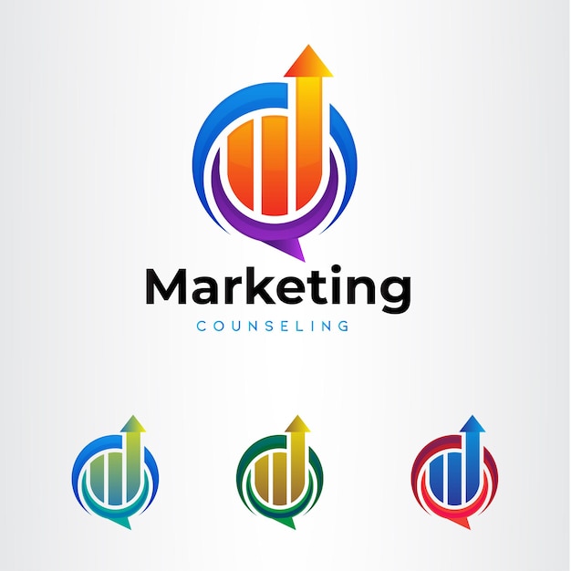 Vector cooperate marketing business company vector logo design with color option