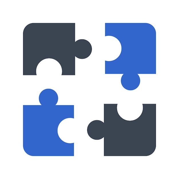 Vector cooperation puzzle icon