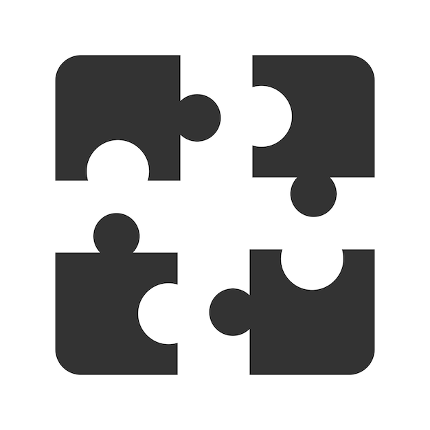 Vector cooperation puzzle icon