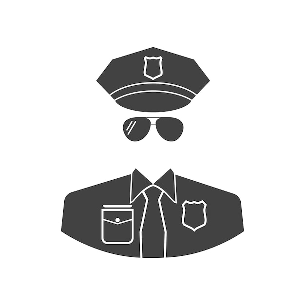 Cop icon vector Isolated icon black cop on a white background Police icon vector Police officer icon