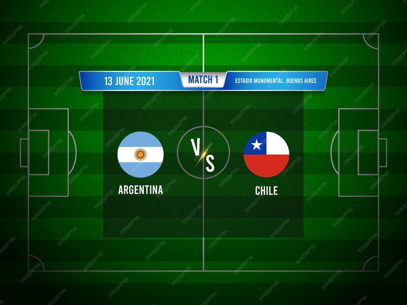 Premium Vector Copa america football match argentina vs chile