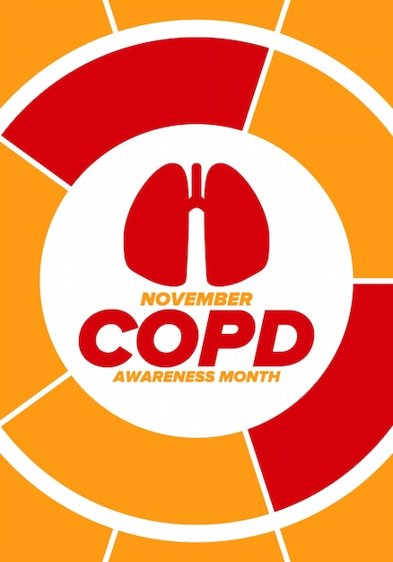 Copd awareness month in november chronic obstructive pulmonary disease medical healthcare vector