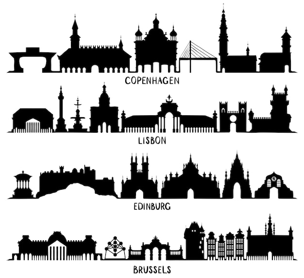 Copenhagen Lisbon Edinburgh and Brussels