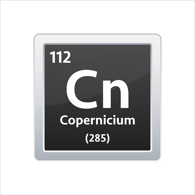 Copernicium symbol Chemical element of the periodic table Vector stock illustration