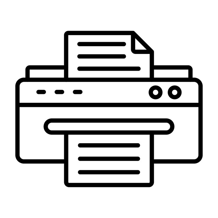 Vector コピー機の紙のラインイラスト