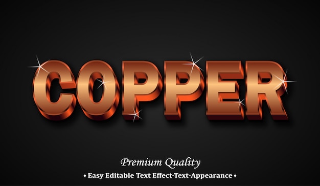 Copper 3d font style effect