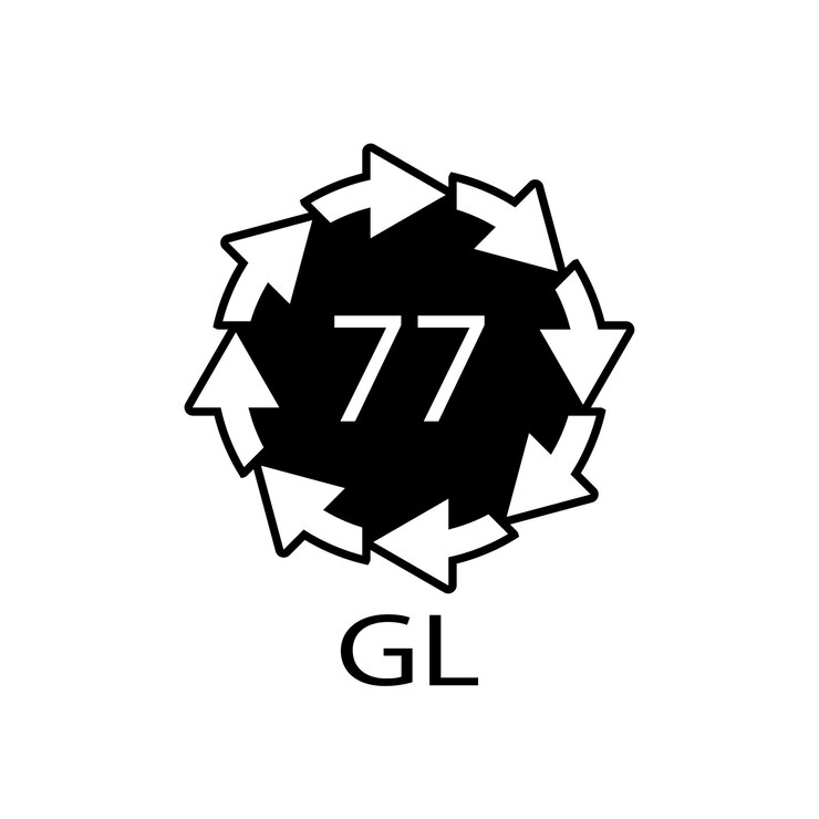 Vector copper coated glass glass recycling code 77 gl vector illustration