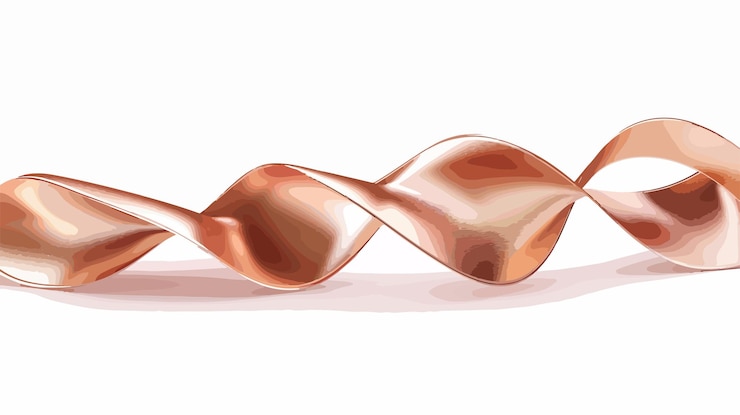 Vector copper spiral ribbon