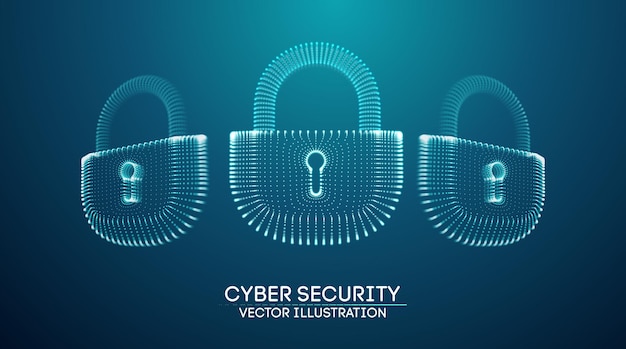 Компьютерный интернет кибербезопасность фон киберпреступность векторная иллюстрация цифровой замок