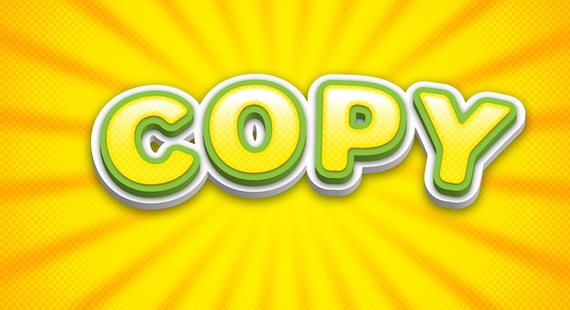 Copy 3d text effect on a yellow background
