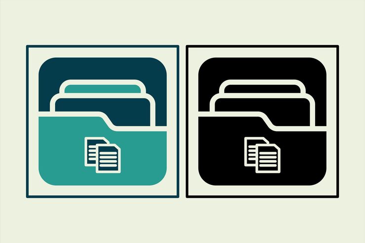 Vector copy folder icon icon related to ui elements suitable for web site app user interfaceselement printable etc solid icon style simple vector design editable