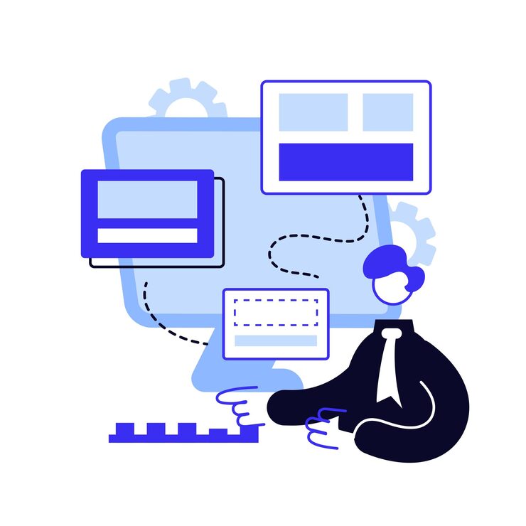 Copy optimization abstract concept vector illustration. Web text, shadow copy optimization algorithm, online business, boost traffic, target keywords, SEO writing method abstract metaphor.