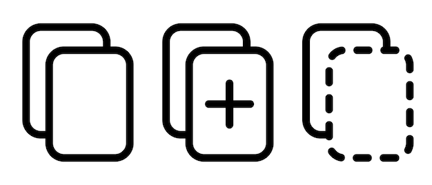 Copy Paste Icons Black and White Vector