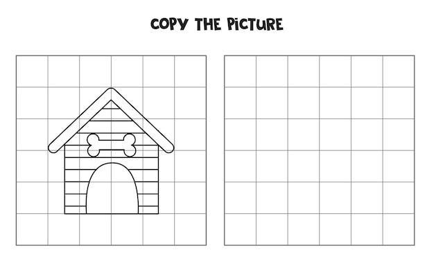 Premium Vector | Copy the picture of black and white dog house logical ...