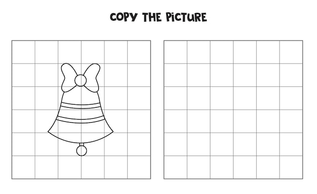 Copy the picture of christmas bell. logical game for kids.