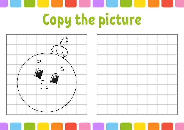 Copy the picture. coloring book pages for kids. education developing worksheet. game for children. handwriting practice.