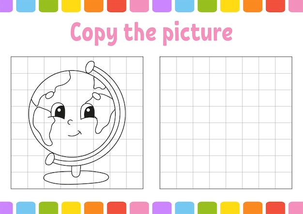 Copy the picture. Coloring book pages for kids. Education developing worksheet.