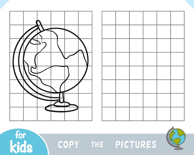 Copy the picture game for children Globe