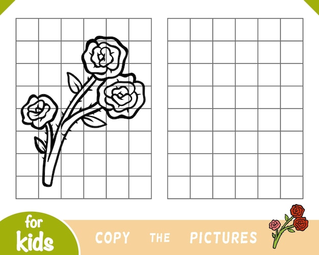 Copy the picture game for children Rose