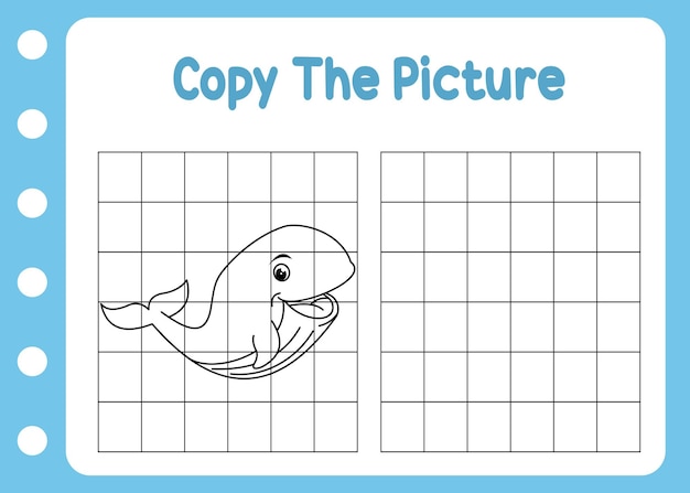 Copy the picture of whale cartoon