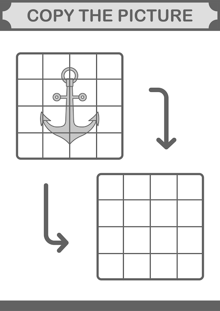 Скопируйте картинку с помощью Anchor Worksheet для детей.