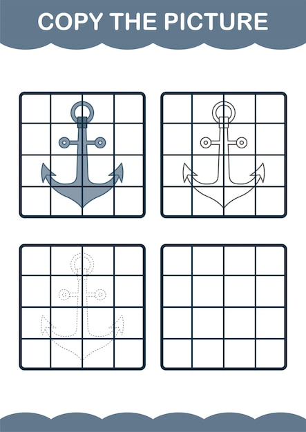 Copy the picture with Anchor Worksheet for kids