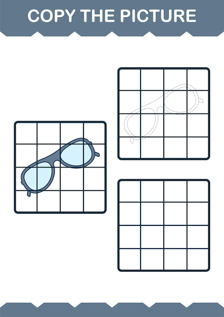 Copy the picture with Glasses Worksheet for kids