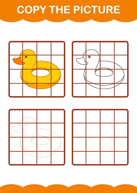 Copy the picture with Inflatable Duck Worksheet for kids