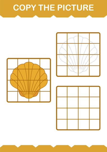 Скопируйте картинку с помощью Seashell Worksheet для детей