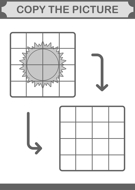 Copy the picture with Sun Worksheet for kids